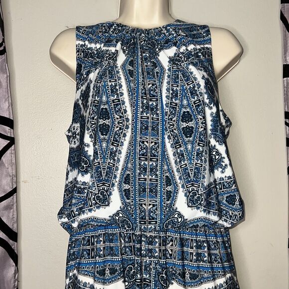 Blue, White, Pattern Full Length Maxi Dress Size 8 - Picture 6 of 13